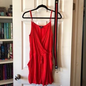 Blood orange Pocket romper with belt